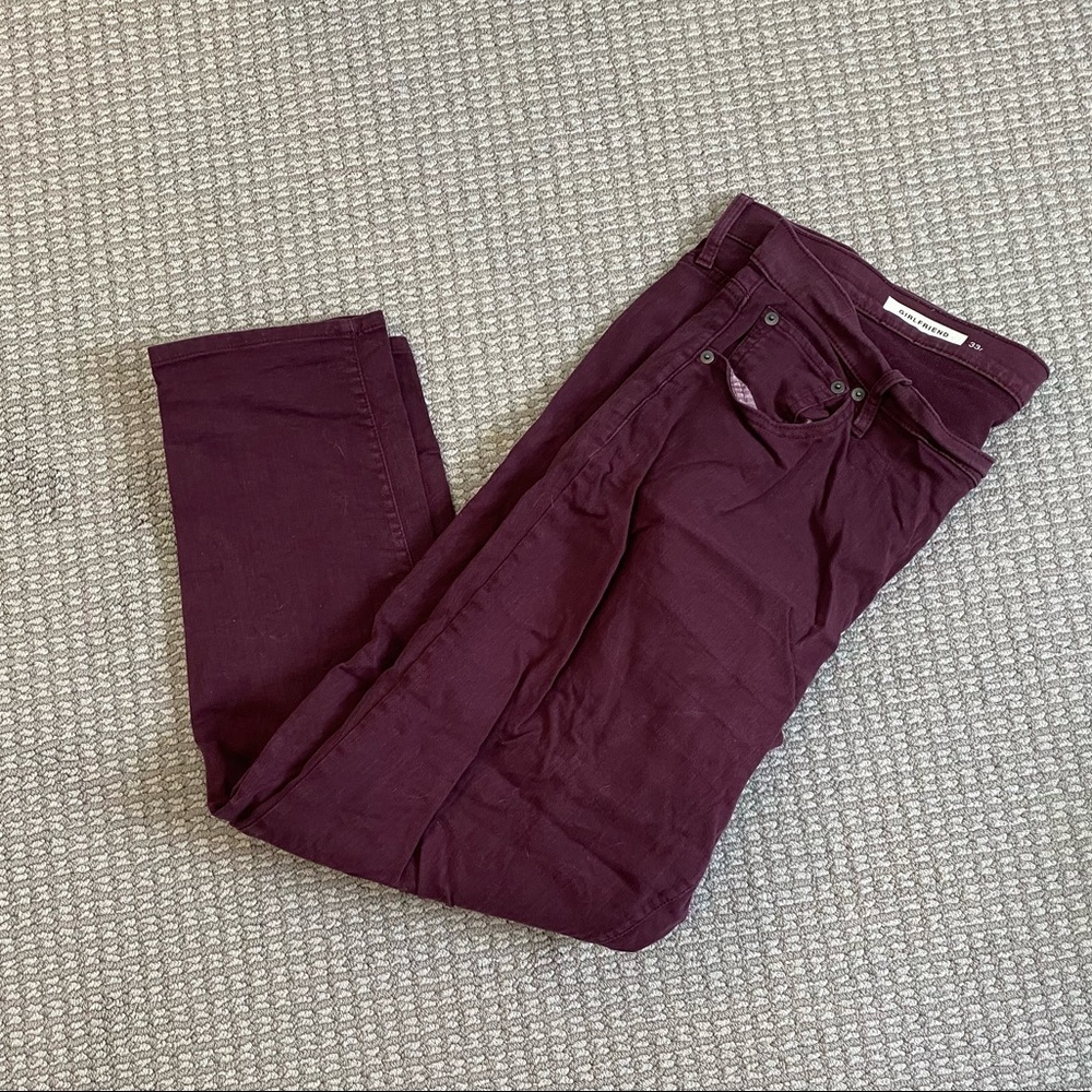 Maroon Gap Girlfriend Jeans